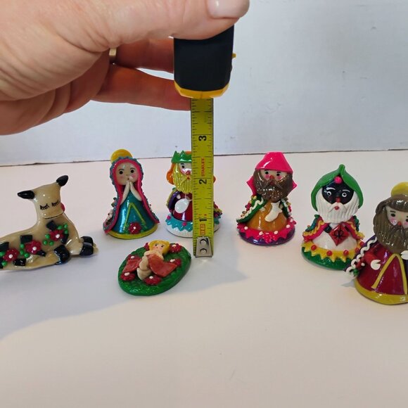 Ten Thousand Villages Masapan Dough Peruvian Nativity Set Colorful 7pc Christmas - Picture 7 of 8